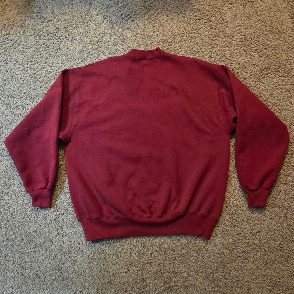 Vintage Hanes Budweiser Sweatshirt Mens XXL Maroon Red Embroidered Logo 90s USA - Picture 8 of 8